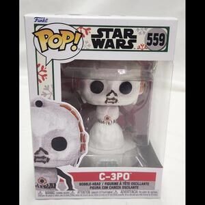 New in Box Funko Pop Star Wars # 559 C-3PO Bobble Head Snowman